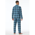 Schiesser Pyjama Flanel | Turquoise Ruit | www.pietkoopmans.nl
