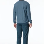 Schiesser Pyjama Ronde Hals| Blauw Grijs Print | www.pietkoopmans.nl