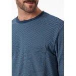 Schiesser Pyjama Ronde Hals| Blauw Grijs Print | www.pietkoopmans.nl