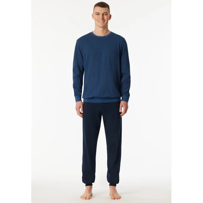 Schiesser Pyjama Tricot | Artic Blue Print | www.pietkoopmans.nl