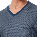 Lange Pyjama Schiesser Heren | Blauwe Print  | www.pietkoopmans.nl