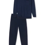 Lange Pyjama Schiesser Heren | Marine  Ruit  | www.pietkoopmans.nl