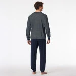 Schiesser Pyjama Tricot | Marine Met Print | www.pietkoopmans.nl