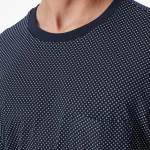 Lange Pyjama Schiesser Tricot | Marine Met Print | www.pietkoopmans.nl