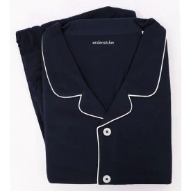 Seidensticker Pyjama Tricot Doorknoop | Marine