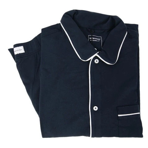 Seidensticker Pyjama Tricot Doorknoop | Navy | www.pietkoopmans.nl
