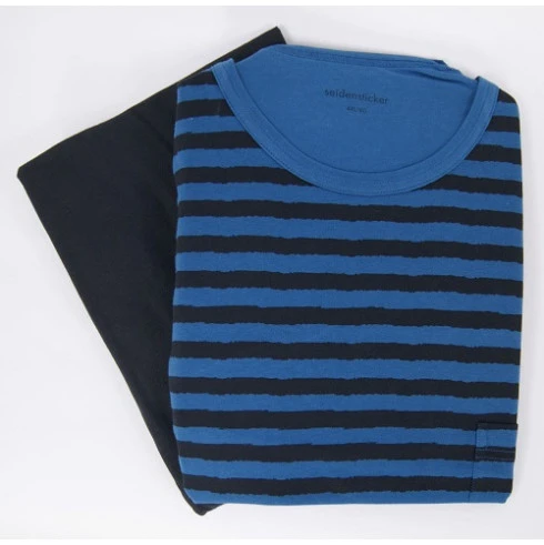 Seidensticker Pyjama Tricot | Blauw Met Strepen | www.pietkoopmans.nl