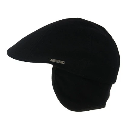 Stetson Flat Cap Texas Oorkleppen| Zwart | www.pietkoopmans.nl
