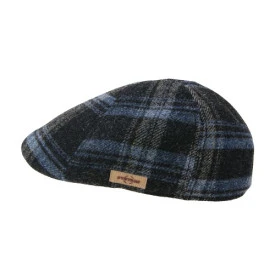 Stetson Texas Flatcap | Marine Zwart Geruit
