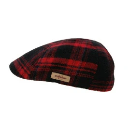 Stetson Texas Flatcap | Rood Zwart Geruit