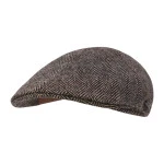 Stetson Flatcap Visgraat | Zwart Bruin | www.pietkoopmans.nl