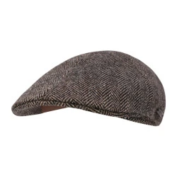 Stetson Flatcap Visgraat | Zwart Bruin