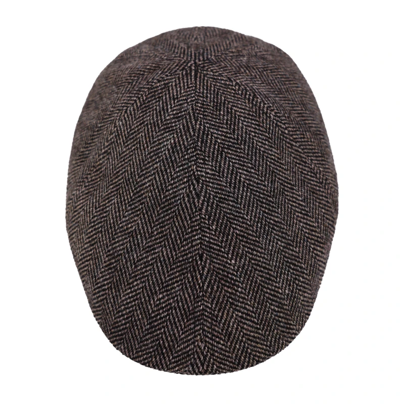 Stetson Flatcap Visgraat | Zwart Bruin | www.pietkoopmans.nl
