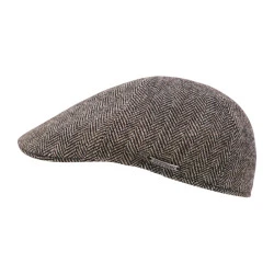 Stetson Flatcap Visgraat | Zwart Bruin