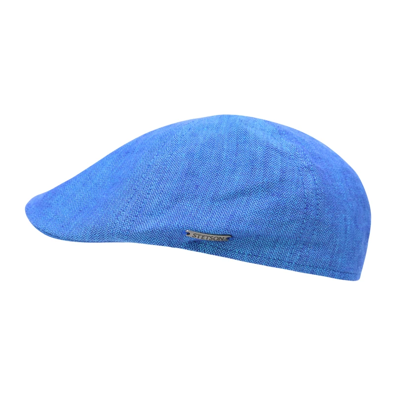 Stetson Flat Cap Texas | Linnen Blauw