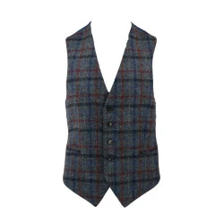Gilet Harris Tweed Wellington | Grijs Geruit