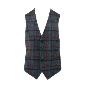 Gilet Harris Tweed Wellington | Grijs Geruit