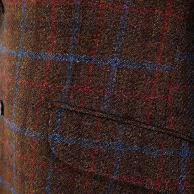 Colbert Harris Tweed Wellington | Bruin Blauw Ruit | www.pietkoopmans.nl