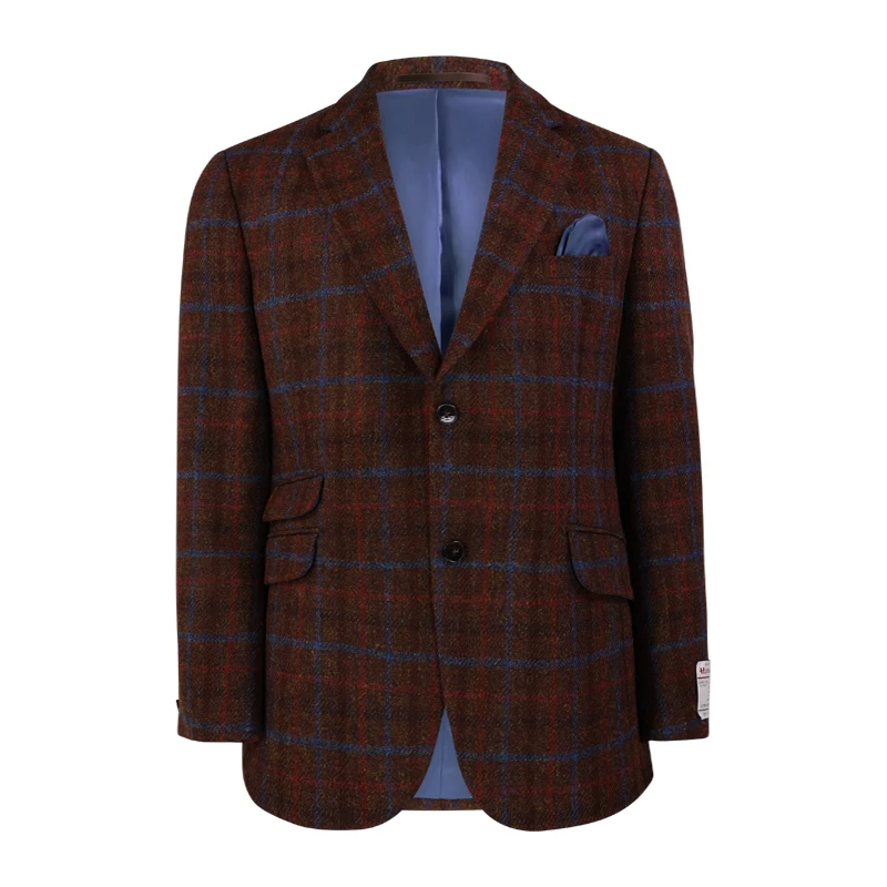 Colbert Harris Tweed Wellington | Bruin Blauw Ruit | www.pietkoopmans.nl