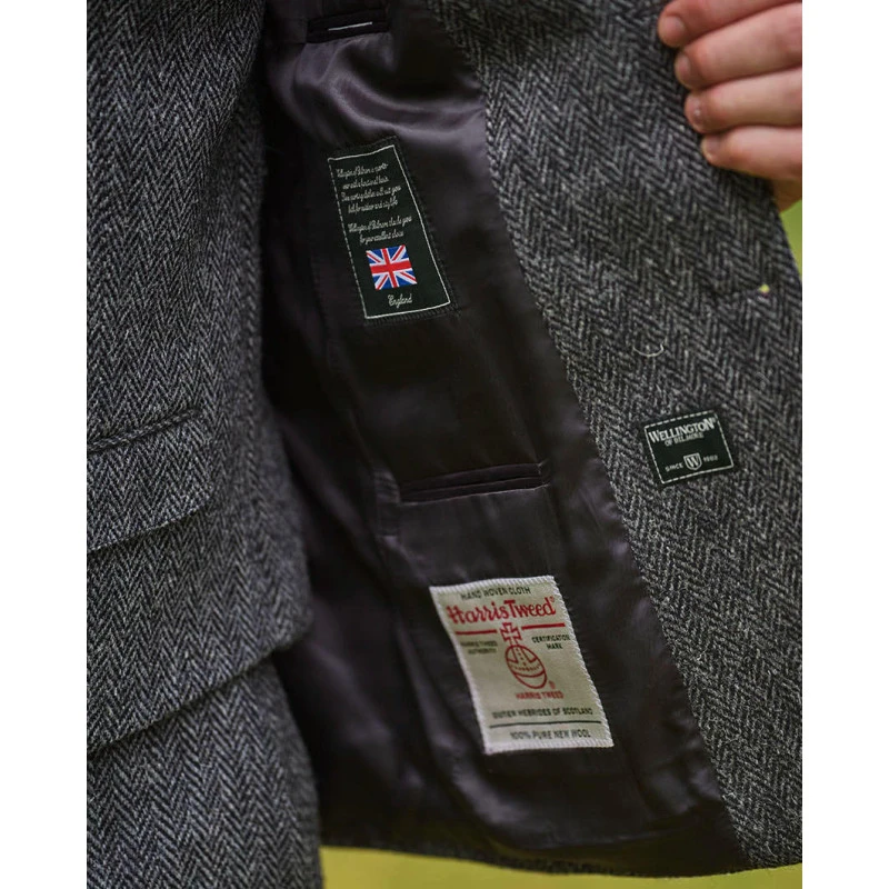 Colbert Harris Tweed Wellington | Antraciet Visgraat