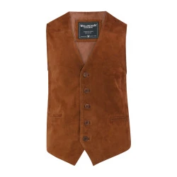Wellington Of Bilmore Suede Gilet | Cognac