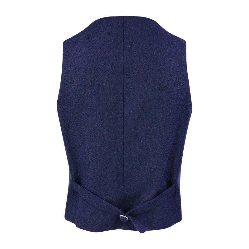Gilet Harris Tweed Wellington | Blauw Gemeleerd | www.pietkoopmans.nl