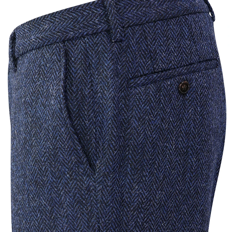 Wellington of Bilmore Tweed Broek | Blue Herringbone | www.pietkoopmans.nl