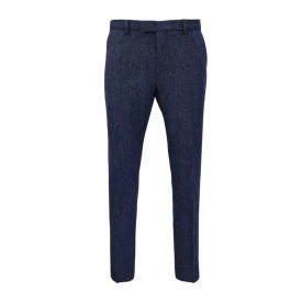 Wellington of Bilmore Tweed Broek | Blue Herringbone