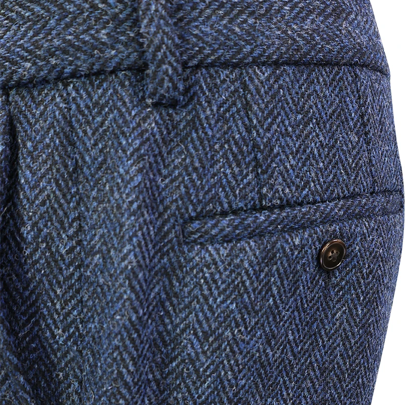 Wellington of Bilmore Tweed Broek | Blue Herringbone | www.pietkoopmans.nl