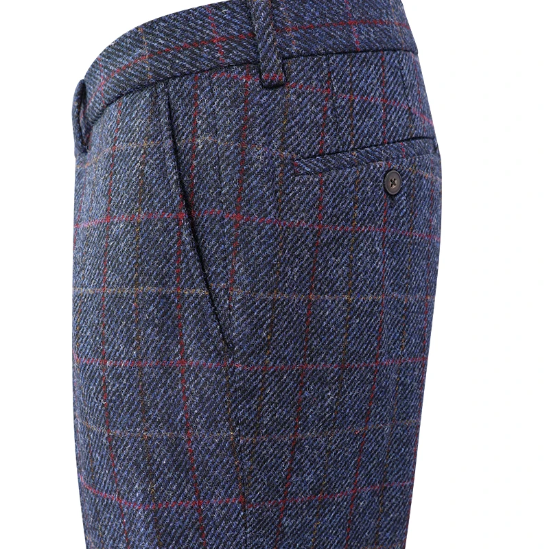 Wellington of Bilmore Tweed Broek | Blauw Geblokt | www.pietkoopmans.nl