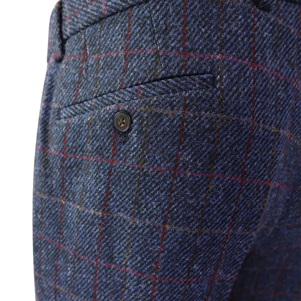 Wellington of Bilmore Tweed Broek | Blauw Geblokt | www.pietkoopmans.nl