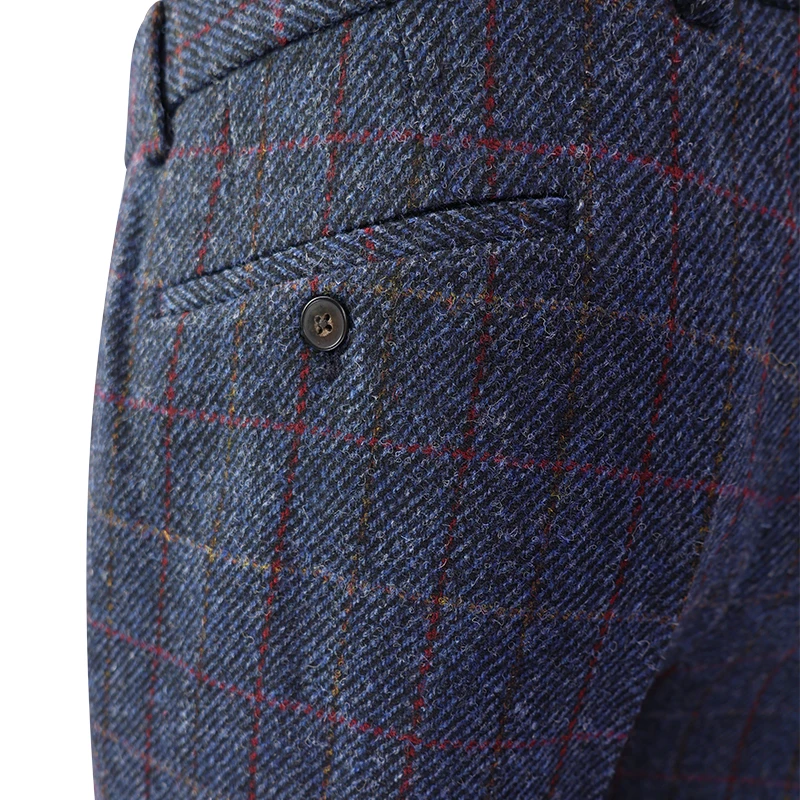 Wellington of Bilmore Tweed Broek | Blauw Geblokt | www.pietkoopmans.nl