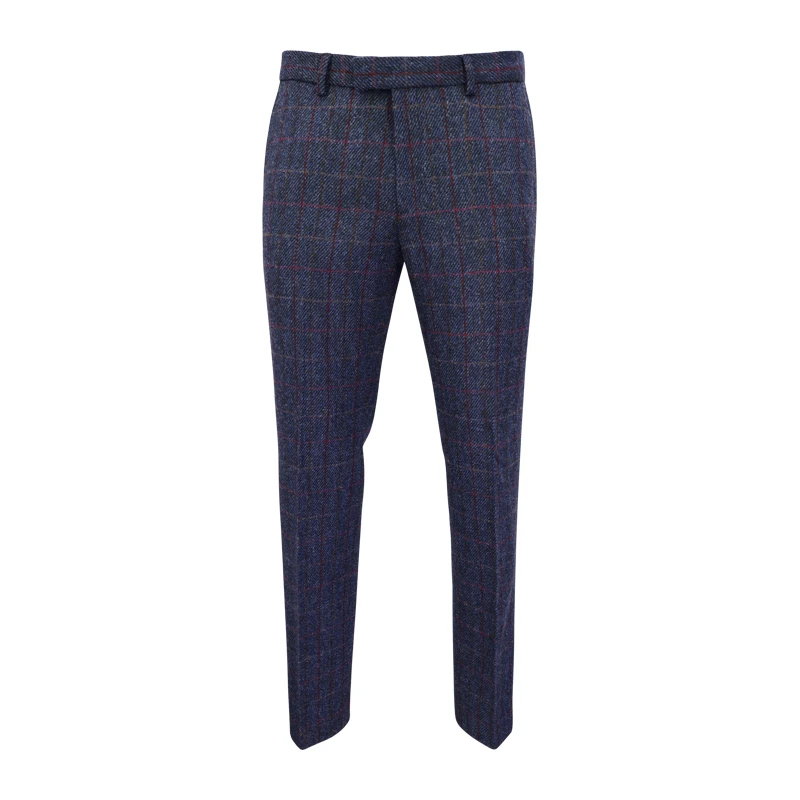 Wellington of Bilmore Tweed Broek | Blauw Geblokt | www.pietkoopmans.nl