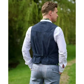 Wellington Of Bilmore Suede Gilet | Blauw