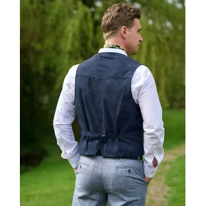 Wellington Of Bilmore Suede Gilet | Blauw