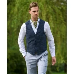 Wellington Of Bilmore Suede Gilet | Blauw | www.pietkoopmans.nl