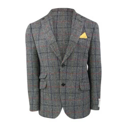 Colbert Harris Tweed Wellington | Grijs Rood Geruit