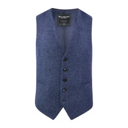 Gilet Harris Tweed Wellington | Blauw