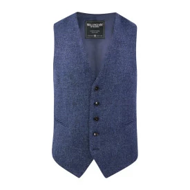Gilet Harris Tweed Wellington | Blauw