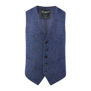 Gilet Harris Tweed Wellington | Blauw
