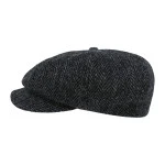 Wellington Newsboy | Harris Tweed Zwart | www.pietkoopmans.nl