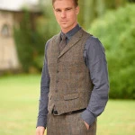 Gilet Harris Tweed Wellington | Bruin Blauw| www.pietkoopmans.nl