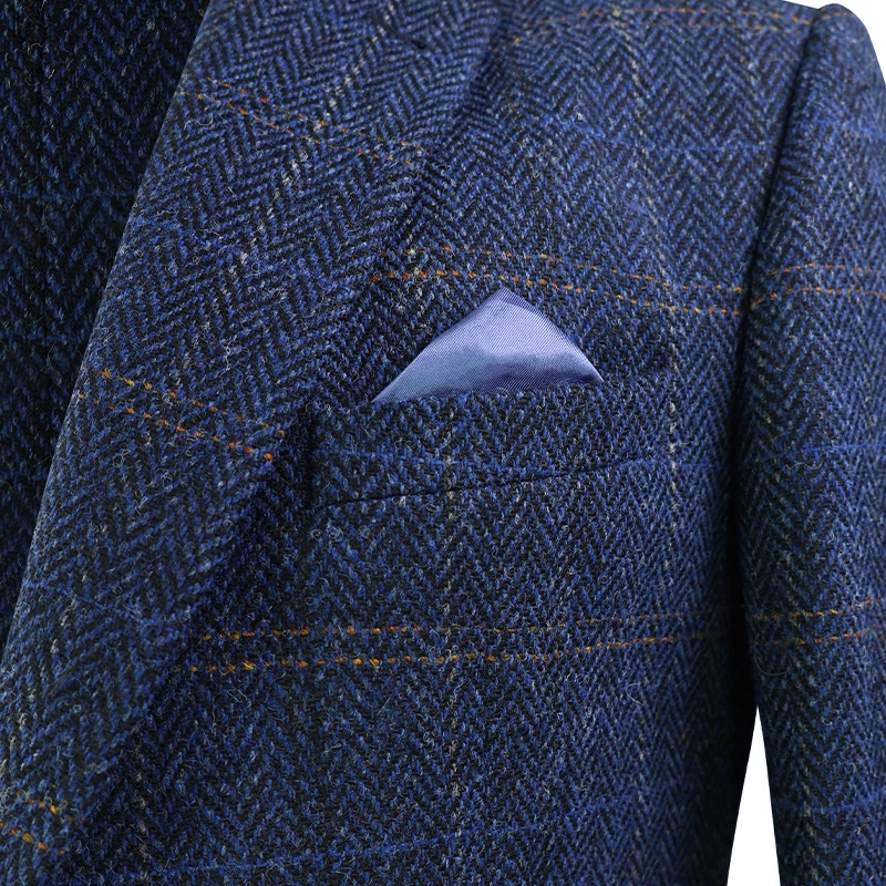 Colbert Harris Tweed Wellington | Herringbone Blue | www.pietkoopmans.nl