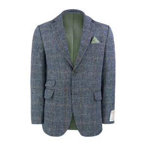Colbert Harris Tweed Wellington | Herringbone Grey Blue