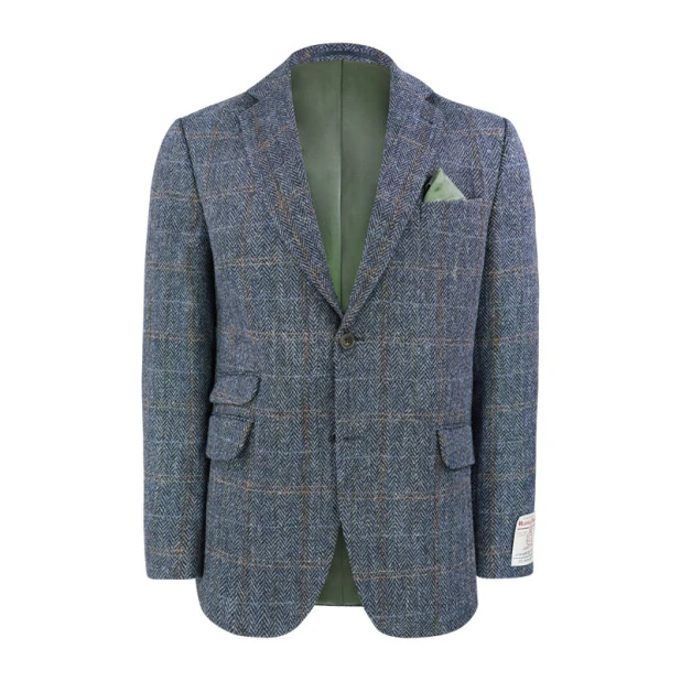 Colbert Harris Tweed Wellington | Herringbone Grey Blue | www.pietkoopmans.nl