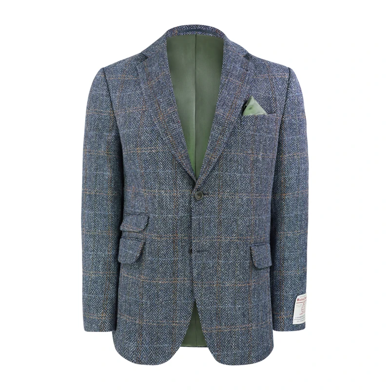 Colbert Harris Tweed Wellington | Herringbone Grey Blue | www.pietkoopmans.nl