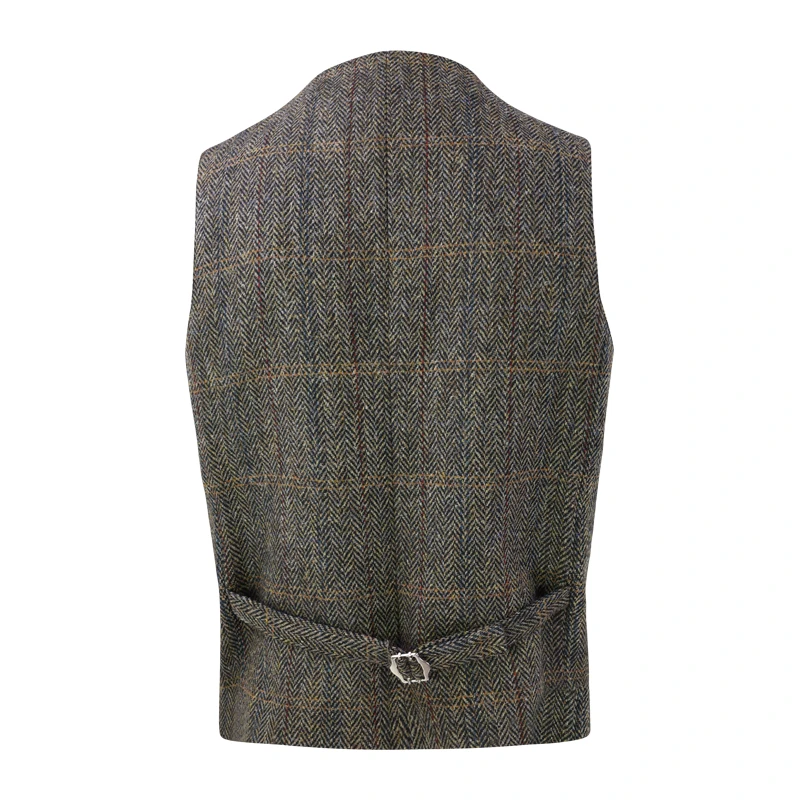 Gilet Harris Tweed Wellington | Herringbone Groen | www.pietkoopmans.nl