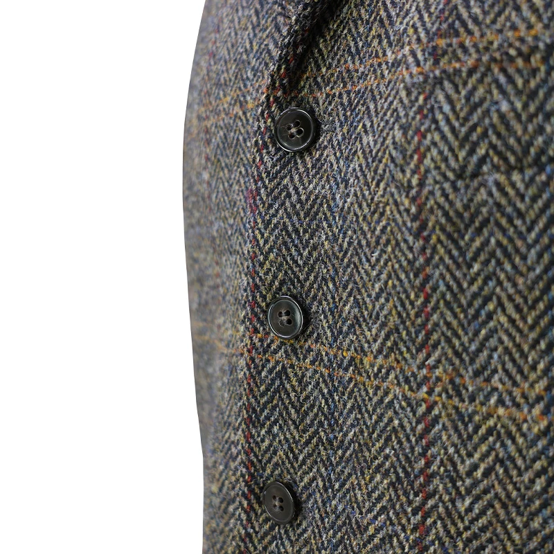 Gilet Harris Tweed Wellington | Herringbone Groen | www.pietkoopmans.nl