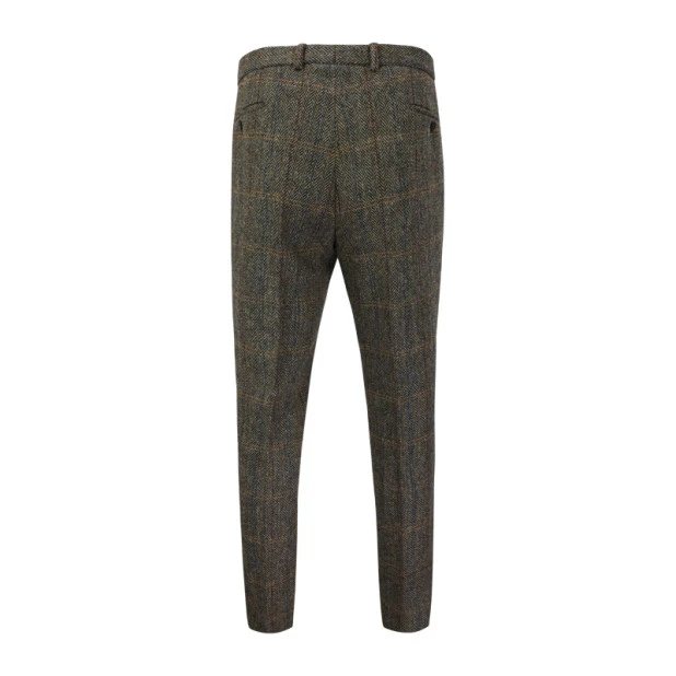 Wellington of Bilmore Tweed Broek | Green Herringbone | www.pietkoopmans.nl