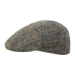 Wellington Tweed Flat Cap Henry  | Herringbone Groen